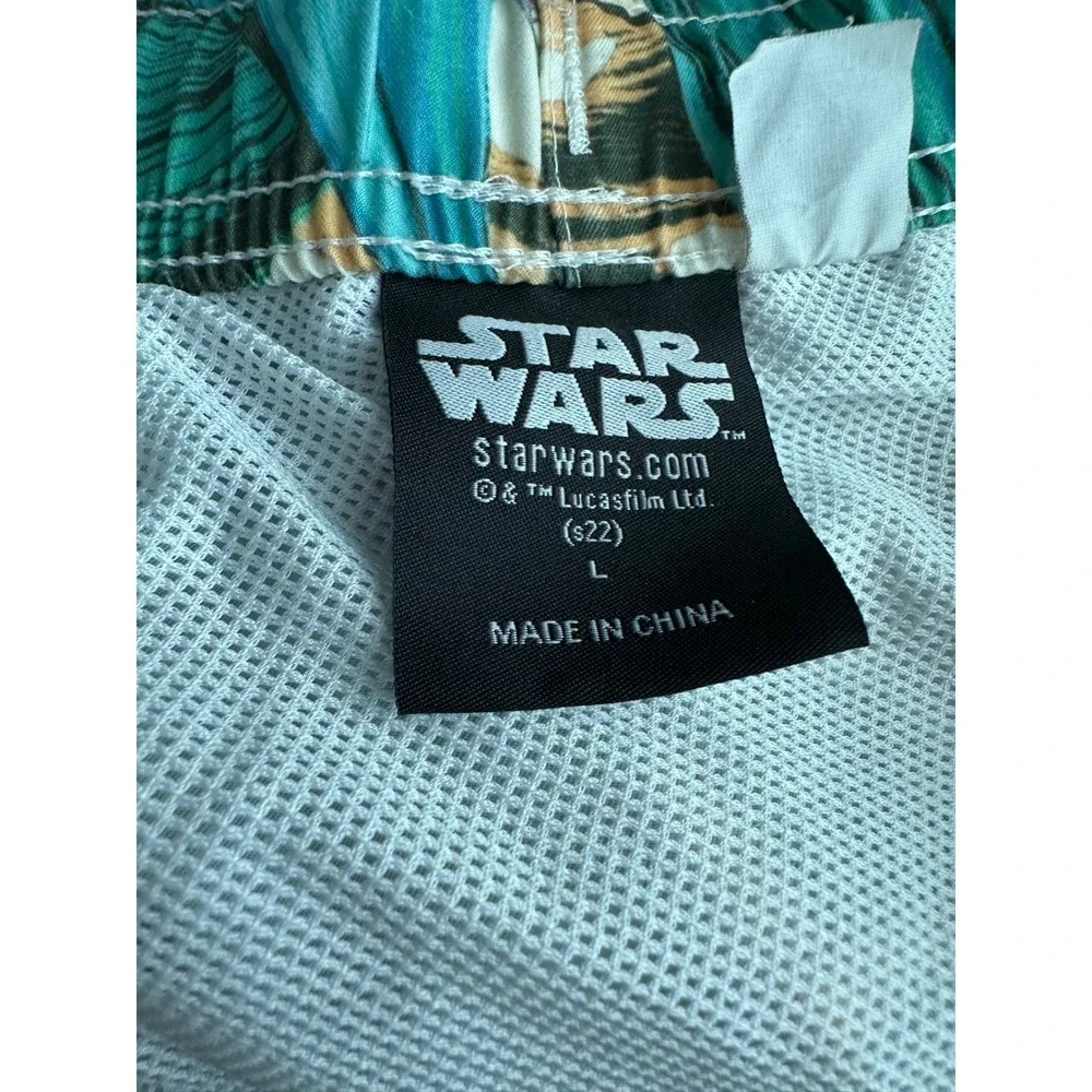 Star Wars Swim Trunks Mens L Grogu Baby Yoda‎ Tropical Mandalorian Board Shorts
